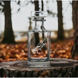 Plane Flying Decanter 26 Oz Bourbon Whisky Glass Customize Premium NEW